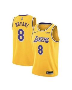 Men's Los Angeles Lakers #8 Kobe Bryant Yellow Stitched NBA Jersey (Yellow)