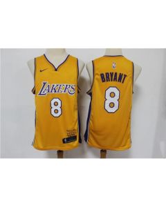 Men's Los Angeles Lakers #8 Kobe Bryant Yellow Stitched NBA Jersey
