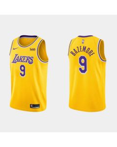 Men's Los Angeles Lakers #9 Kent Bazemore Yellow Stitched Basketball Jersey
