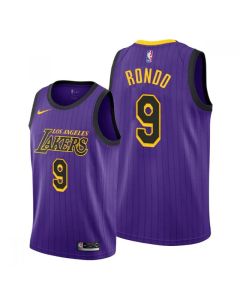 Men's Los Angeles Lakers #9 Rajon Rondo Purple Stitched Jersey