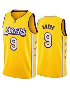 Men's Los Angeles Lakers #9 Rajon Rondo Stitched Yellow Jersey