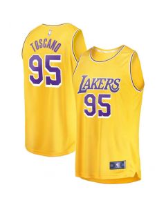 Men's Los Angeles Lakers #95 Juan Toscano-Anderson Gold Icon Edition Stitched Basketball Jersey