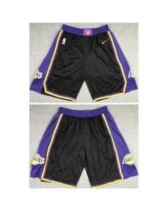 Men's Los Angeles Lakers Black and Purple Shorts (Run Small)