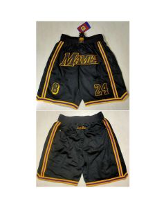 Men's Los Angeles Lakers Black 'Mamba' Shorts (Run Small)