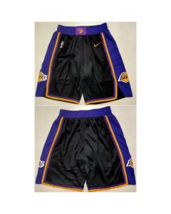Men's Los Angeles Lakers Black Shorts (Run Small) (Style 2)