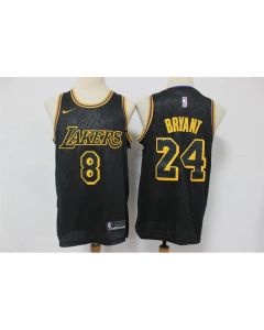 Men's Los Angeles Lakers Front #8 Back #24 Kobe Bryant Black Stitched Jersey (Style 3)