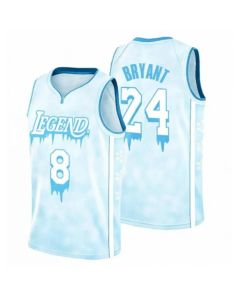 Men's Los Angeles Lakers Front #8 Back #24 Kobe Bryant Legend Icy Stitched Jersey