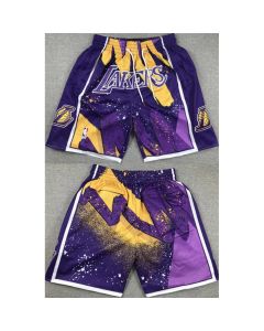 Men's Los Angeles Lakers Purple Shorts (Run Small) (Purple)