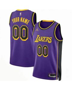Men's Los Angeles Lakers Purple Statement Edition Swingman Custom Jersey (Style 2)