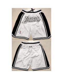 Men's Los Angeles Lakers White Shorts (Run Small) (Style 2)