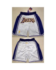 Men's Los Angeles Lakers White Shorts (Run Small) (White)
