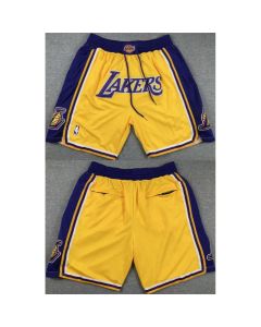 Men's Los Angeles Lakers Yellow/Purple Shorts (Run Small)