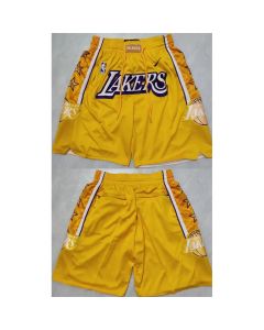 Men's Los Angeles Lakers Yellow Shorts (Run Small) (Style 2)