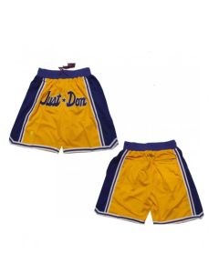 Men's Los Angeles Lakers Yellow Shorts (Run Small) (Style 4)