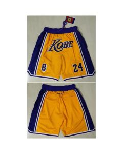 Men's Los Angeles Lakers Yellow Shorts (Run Small) (Style 6)