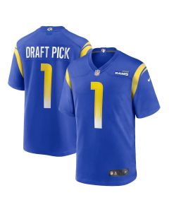 Men's Los Angeles Rams #1 Royal 2025 NFL Draft First Round Pick No. 26 Game Jersey (Royal)