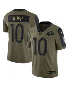Men's Los Angeles Rams #10 Cooper Kupp 2021 Olive Salute To Service Limited Stitched Jersey