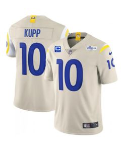 Men's Los Angeles Rams #10 Cooper Kupp 2022 Cream With 3-Star C Patch Vapor Limited Stitched Jersey