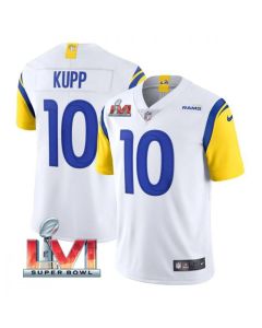 Men's Los Angeles Rams #10 Cooper Kupp 2022 White Super Bowl LVI Vapor Limited Stitched Jersey