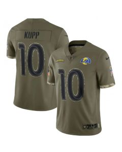 Men's Los Angeles Rams #10 Cooper Kupp Olive 2022 Salute To Service Limited Stitched Jersey