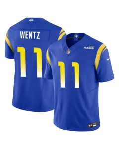 Men's Los Angeles Rams #11 Carson Wentz Blue 2023 F.U.S.E. Vapor Untouchable Stitched Football Jersey