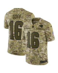 Men's Los Angeles Rams #16 Jared Goff 2018 Camo Salute to Service Limited Stitched NFL Jersey