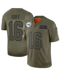 Men's Los Angeles Rams #16 Jared Goff 2019 Camo Salute To Service Limited Stitched NFL Jersey