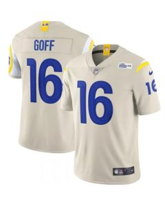 Men's Los Angeles Rams #16 Jared Goff 2020 Bone Vapor Limited Stitched Jersey
