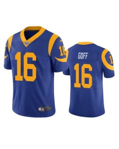 Men's Los Angeles Rams #16 Jared Goff Blue 2019 100th Season Vapor Untouchable Limited Stitched NFL Jersey