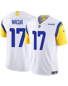 Men's Los Angeles Rams #17 Puka Nacua White 2023 F.U.S.E. Vapor Untouchable Stitched Football Jersey