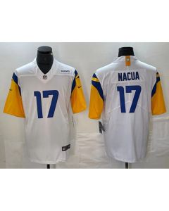 Men's Los Angeles Rams #17 Puka Nacua White Vapor Untouchable Limited Stitched Jersey