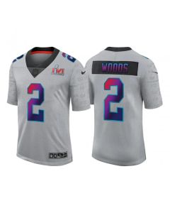 Men's Los Angeles Rams #2 Robert Woods 2022 Grey Super Bowl LVI Limited Stitched Jersey