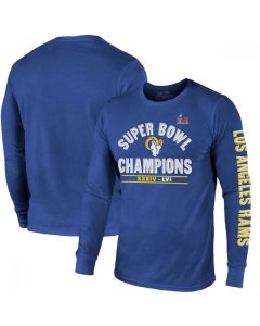 Men's Los Angeles Rams 2022 Royal Super Bowl LVI Champions Long Sleeve T-Shirt (Royal)