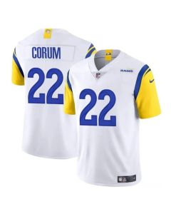 Men's Los Angeles Rams #22 Blake Corum White 2024 Draft Vapor Untouchable Stitched Football Jersey