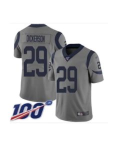Men's Los Angeles Rams #29 Eric Dickerson 2019 Gray 100th season Inverted Legend NFL Jersey