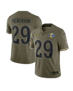 Men's Los Angeles Rams #29 Eric Dickerson Olive 2022 Salute To Service Limited Stitched Jersey