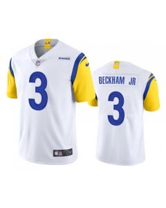 Men's Los Angeles Rams #3 Odell Beckham Jr. 2021 White Vapor Untouchable Limited Stitched Football Jersey