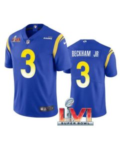 Men's Los Angeles Rams #3 Odell Beckham Jr. 2022 Royal Super Bowl LVI Vapor Limited Stitched Jersey