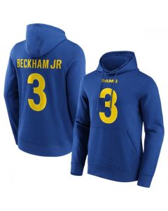 Men's Los Angeles Rams #3 Odell Beckham Jr. Blue Hoodie