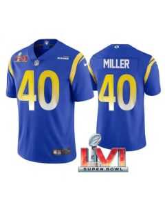 Men's Los Angeles Rams #40 Von Miller 2022 Royal Super Bowl LVI Vapor Limited Stitched Jersey