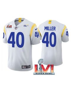 Men's Los Angeles Rams #40 Von Miller 2022 White Super Bowl LVI Vapor Limited Stitched Jersey