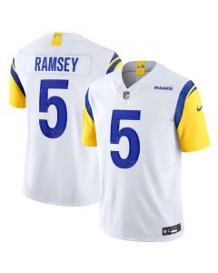 Men's Los Angeles Rams #5 Jalen Ramsey White 2023 F.U.S.E. Vapor Untouchable Limited Stitched Football Jersey