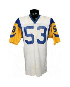 Men's Los Angeles Rams #53 Jim Youngblood 1980s White With Full Name Stitched Jersey