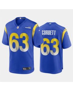Men's Los Angeles Rams #63 Austin Corbett 2020 Royal Stitched Jersey