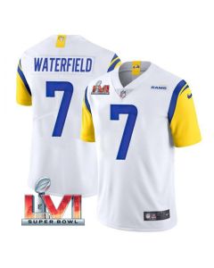 Men's Los Angeles Rams #7 Bob Waterfield 2022 White Super Bowl LVI Vapor Limited Stitched Jersey