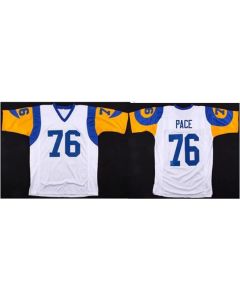 Men's Los Angeles Rams #76 Orlando Pace White Throwback Stitched NFL Jersey