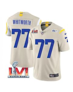 Men's Los Angeles Rams #77 Andrew Whitworth 2022 Bone Super Bowl LVI Vapor Limited Stitched Jersey