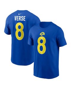 Men's Los Angeles Rams #8 Jared Verse Nike Royal Name & Number T-Shirt (Royal)