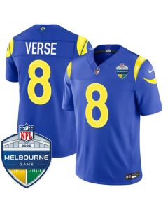 Men's Los Angeles Rams #8 Jared Verse Royal 2026 Melbourne Game Patch Vapor F.U.S.E. Limited Jersey (Royal)