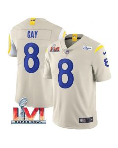 Men's Los Angeles Rams #8 Matt Gay 2022 Bone Super Bowl LVI Vapor Limited Stitched Jersey